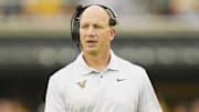 Sep 21, 2024; Columbia, Missouri, USA; Vanderbilt Commodores head coach Clark Lea reacts during the second half against the Missouri Tigers at Faurot Field at Memorial Stadium. Mandatory Credit: Jay Biggerstaff-Imagn Images
