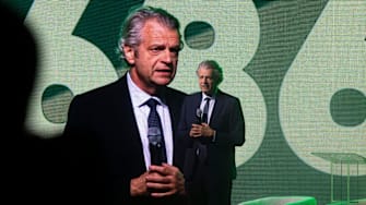 President of Vanderbilt, Daniel Diermeier, speaks during Tennessee's 3686 conference at Cannery Hall in Nashville, Tenn., Tuesday, Sept. 10, 2024.