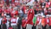 Oct 19, 2024; Pullman, Washington, USA; Washington State Cougars wide receiver Tony Freeman (0) lines up for a play against the Hawaii Warriors in the second half at Gesa Field at Martin Stadium. Mandatory Credit: James Snook-Imagn Images