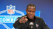 Raheem Morris on Feb. 25, 2025.